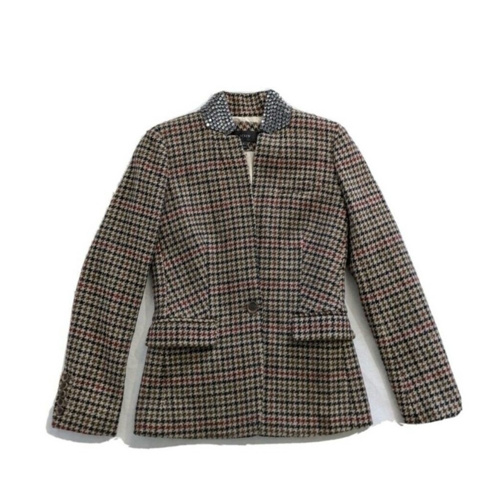 J. Crew rhinestone collar wool blazer